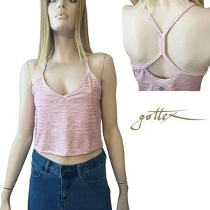 GOTTEX Compression Top Tank Bra Racerback Athletic Fitness Cropped Pink Unworn